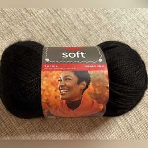 Red Heart Soft Yarn- Black